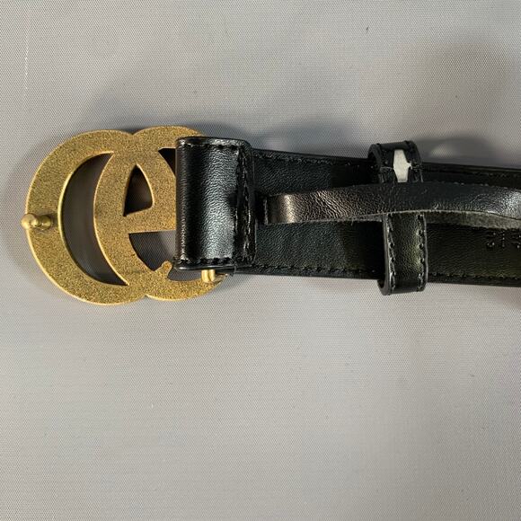 GUCCI Waist Size 34 Black Gold 409417 Leather Belt main image 7